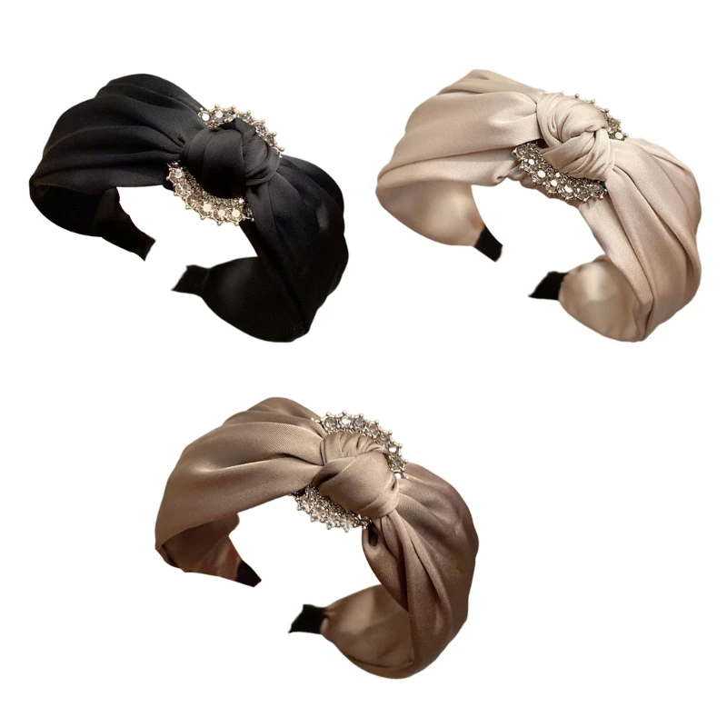 

Knotted Headbands for Women Girls, Wide Plain Turban Headband Fashion Knot Hair Bands with Solid Colors