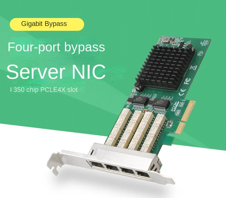 

PCIE X4 Four-port Gigabit Bypass Power off Bypass Pass Through NIC of the I350 chip server