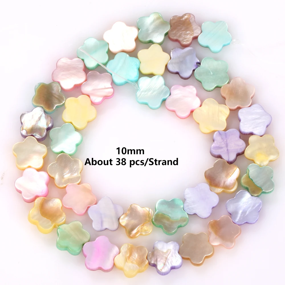 Natürliche Muschelperlen Macaron Love Hreat Flower Fish Cube Flache runde lose Distanzperlen Basteln für DIY Schmuck Armbandherstellung 15" – Detail 11