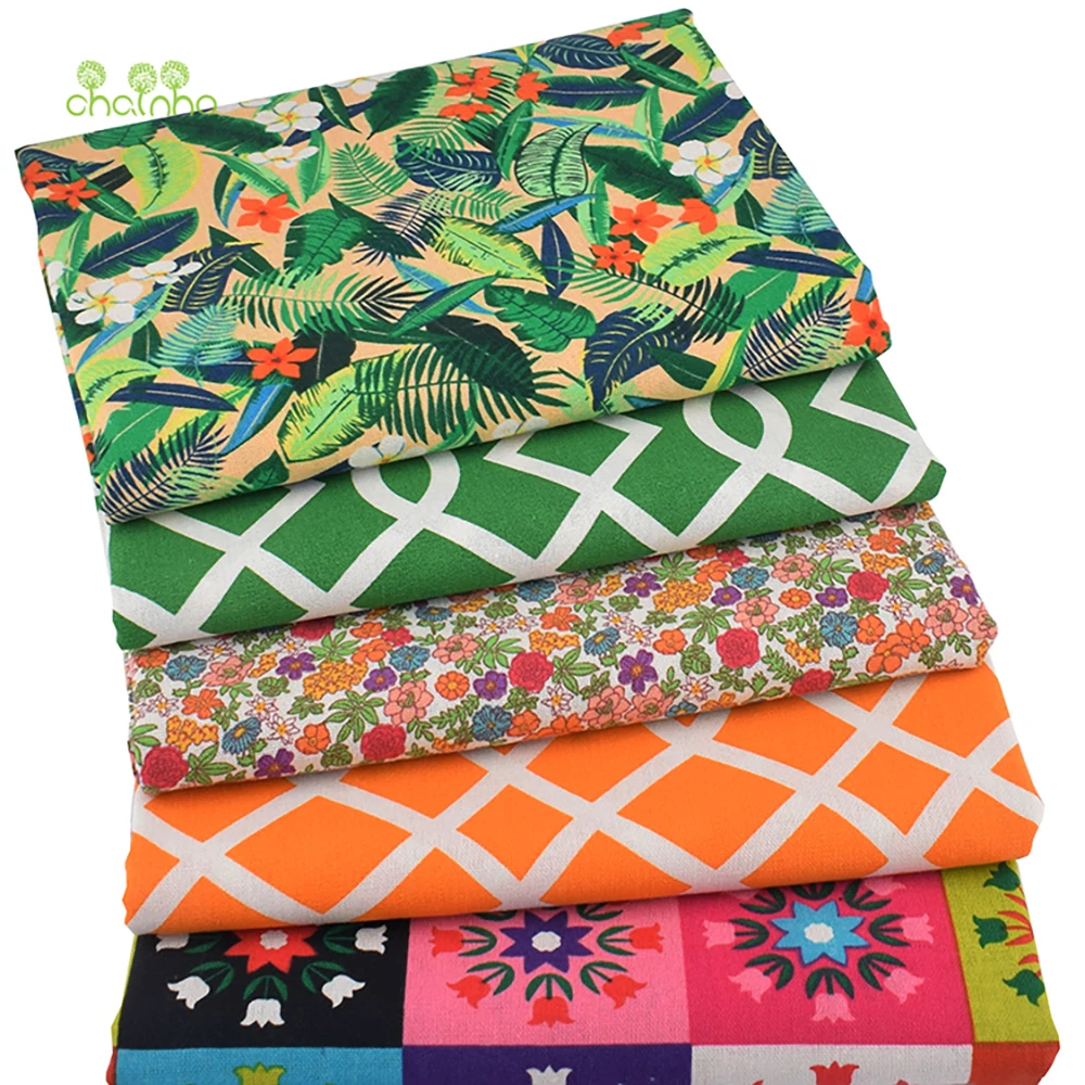 Chainho,Printed Cotton Linen Fabric,DIY Sewing Quilting Material,For Sofa,Table Cloth,Curtain,Bag,Cushion,Furniture Cover,15CLA4