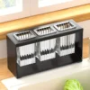 1pc Stainless Steel Multifunctional Kitchen Utensil Holder with Drainage and Transparent - Chopsticks, Knives, Forks & Spoons 4