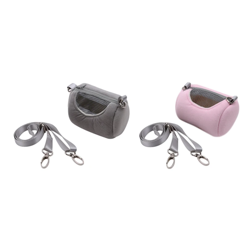 Pet Cage Cross Body Accessories Cylinder Design Soft Practical House Travel Portable Squirrel Visible Mesh Hamster Carrier Bag
