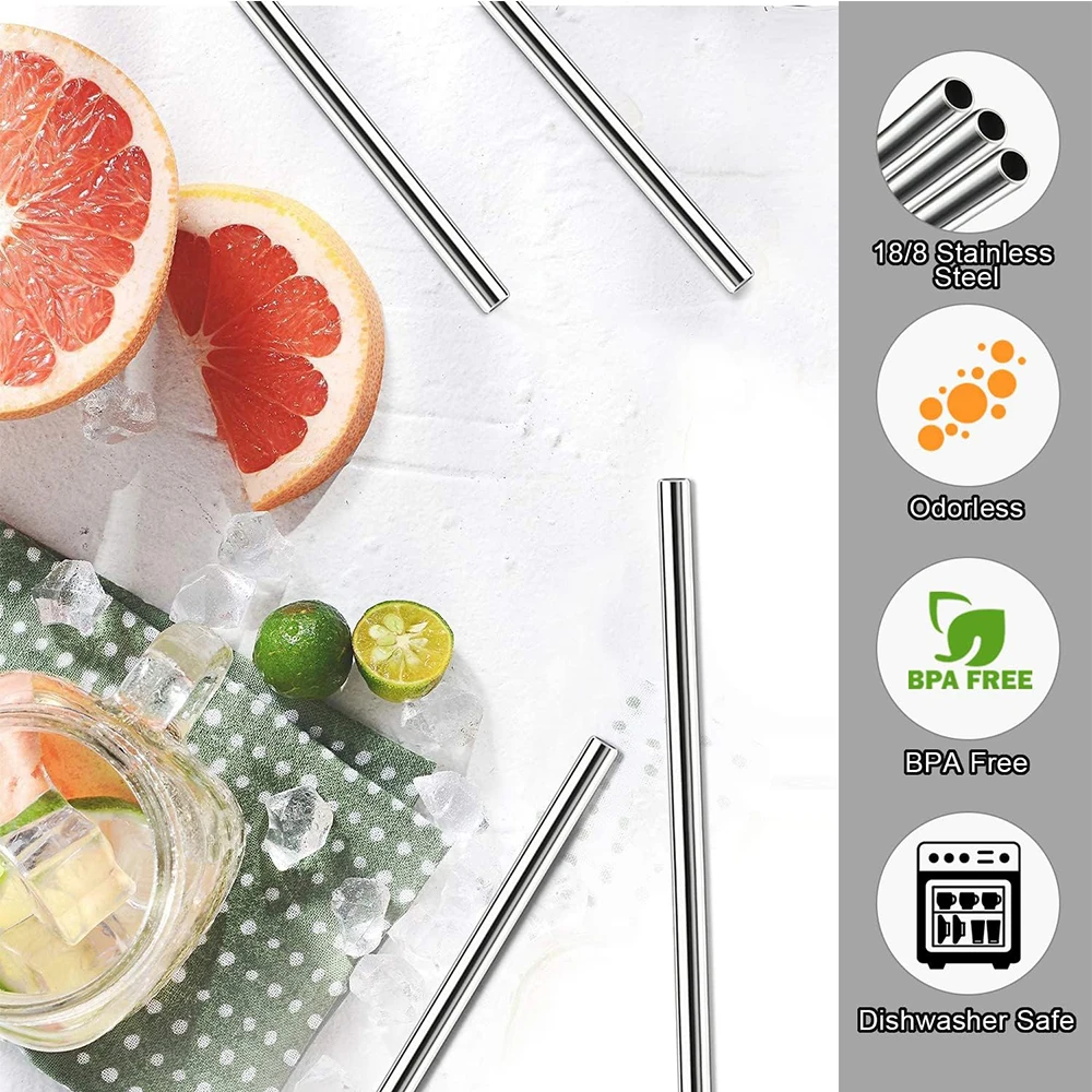 Set 6 Cannucce Riutilizzabili In Acciaio Per Stanley 40oz - Dritte E Piegate Con Spazzola