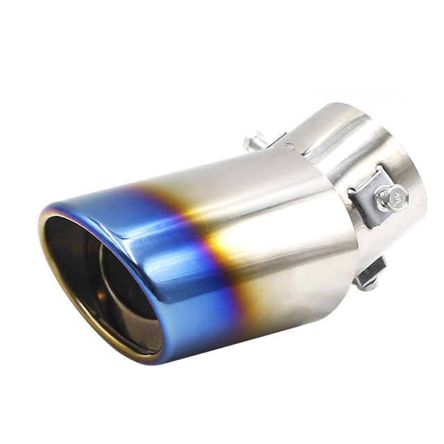 Car Exhaust Muffler Tip Round Stainless Steel Pipe Chrome Exhaust Tail Muffler Tip Pipe Silver Car Accessories Muffler
