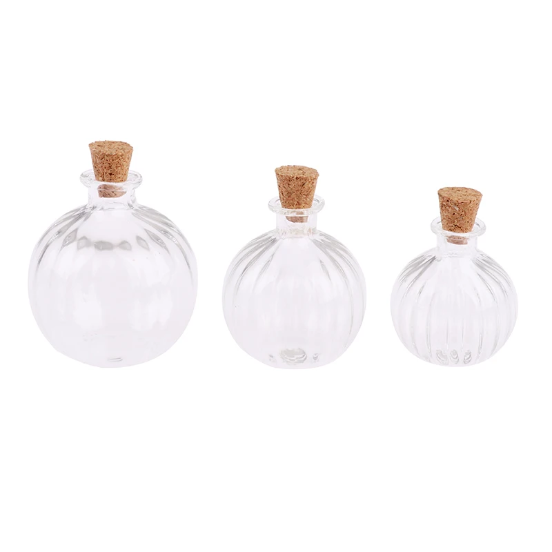 1/2/3/10PCS 1:12 Dollhouse Miniature Mini Glass Bottle Cork Cover Tiny Jar Vials Model Doll House Decoration Accessories 6