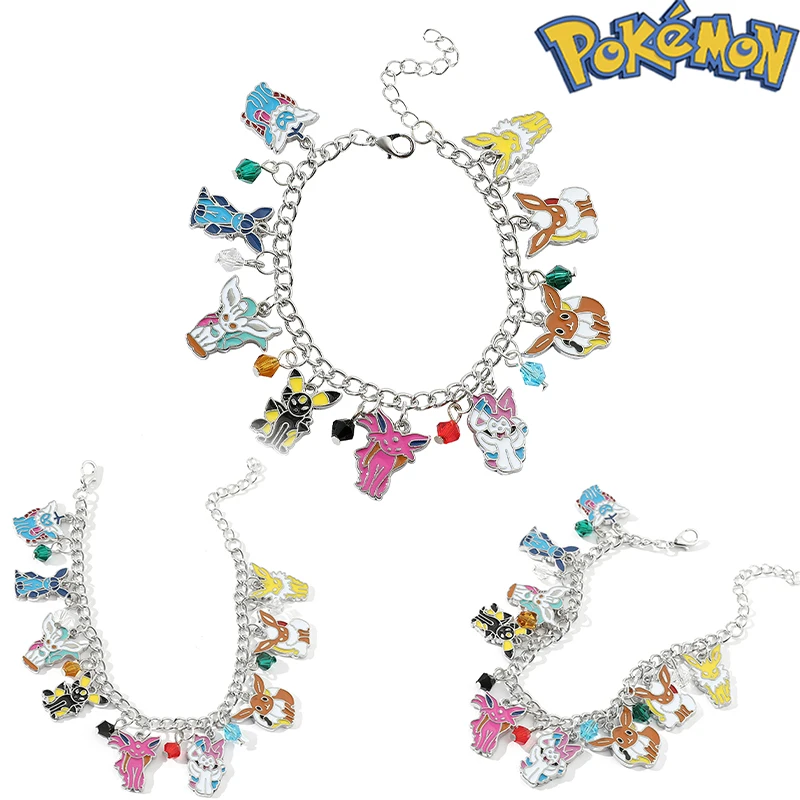 

Pokemon Eevee Model Bracelet Exquisite Charm Anime Figure Jolteon Toy Jewelry Accessories Cartoon Character Pendant Gift
