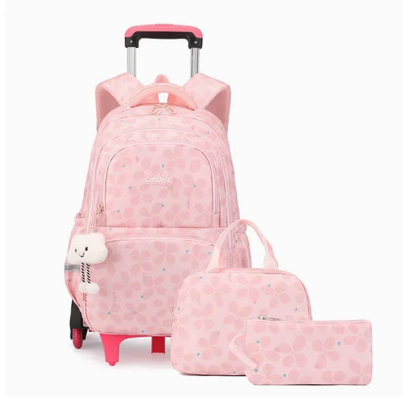 Girls Primary School Trolley Bag Set Lunch bag School Rolling Backpack for Girls Middle School wheeled Bag Trolley Luggage Bags 1