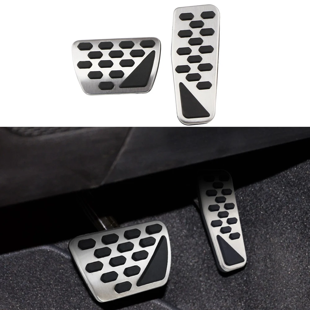 Non-Slip Foot Pedal Pads for Jeep Wrangler JL Steel Brake and Accelerator Pedal Covers 2pcs