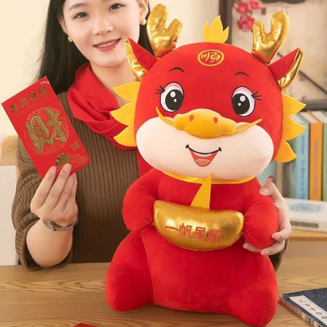 Year Of 2024 Mascot Doll Ornament Cartoon Dragon Plush Doll Toy