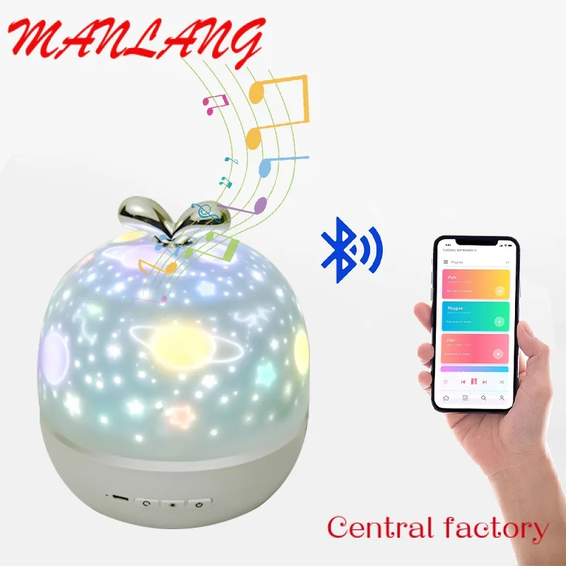 

Custom Kids Night Light 360-degree Rotating Star Moon Projection Lamp For Baby Kids Adult Bedroom Living Room