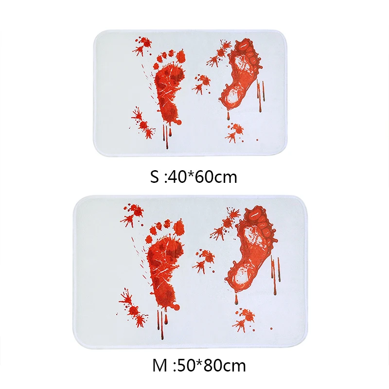 Floor Mat Non Slip Mat Door Mat Fun Doormat Blood Bathmat Bloody Footprints 3D Bathroom Floor Bath Mat