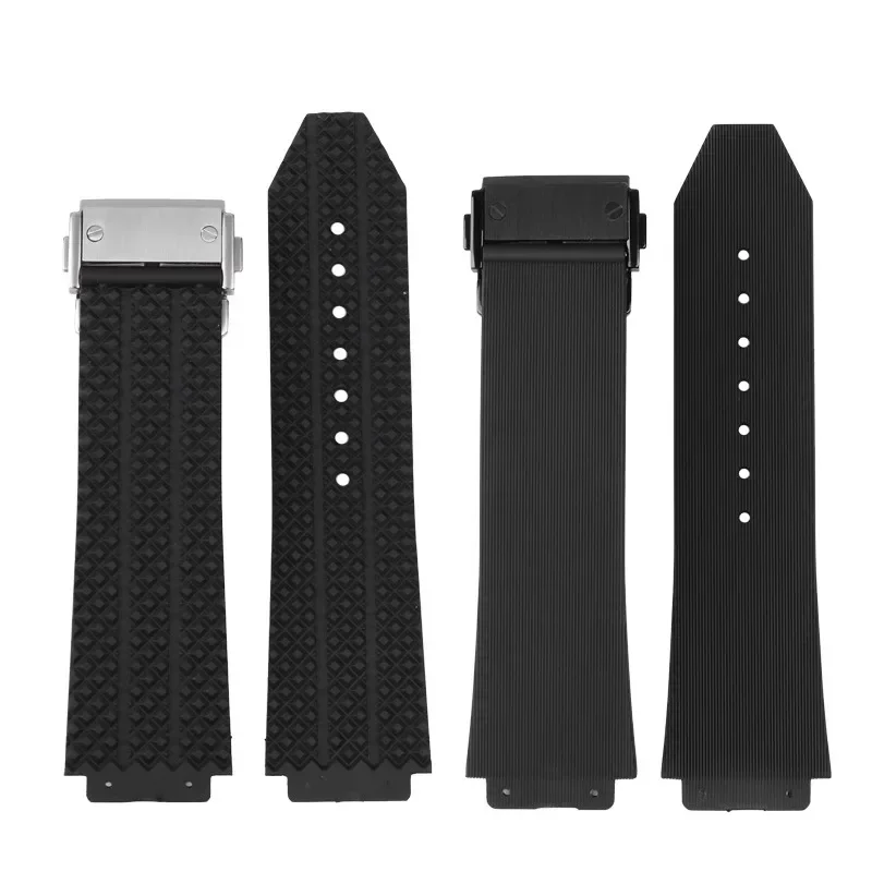 Silicone Waterproof Men's Watch Strap - Durable Rubber Bracelet Wristband