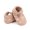Embroidery Flower Baby Girls Shoes Premium Flats Rubber Sole Anti-slip Toddler Infant First Walkers PU Leather Crib Shoe 5