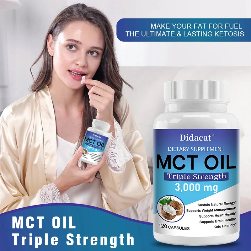 MCT Oil Capsules 3000 Mg-for Skin Care, Weight Management, Immune Support, Brain and Brain Health