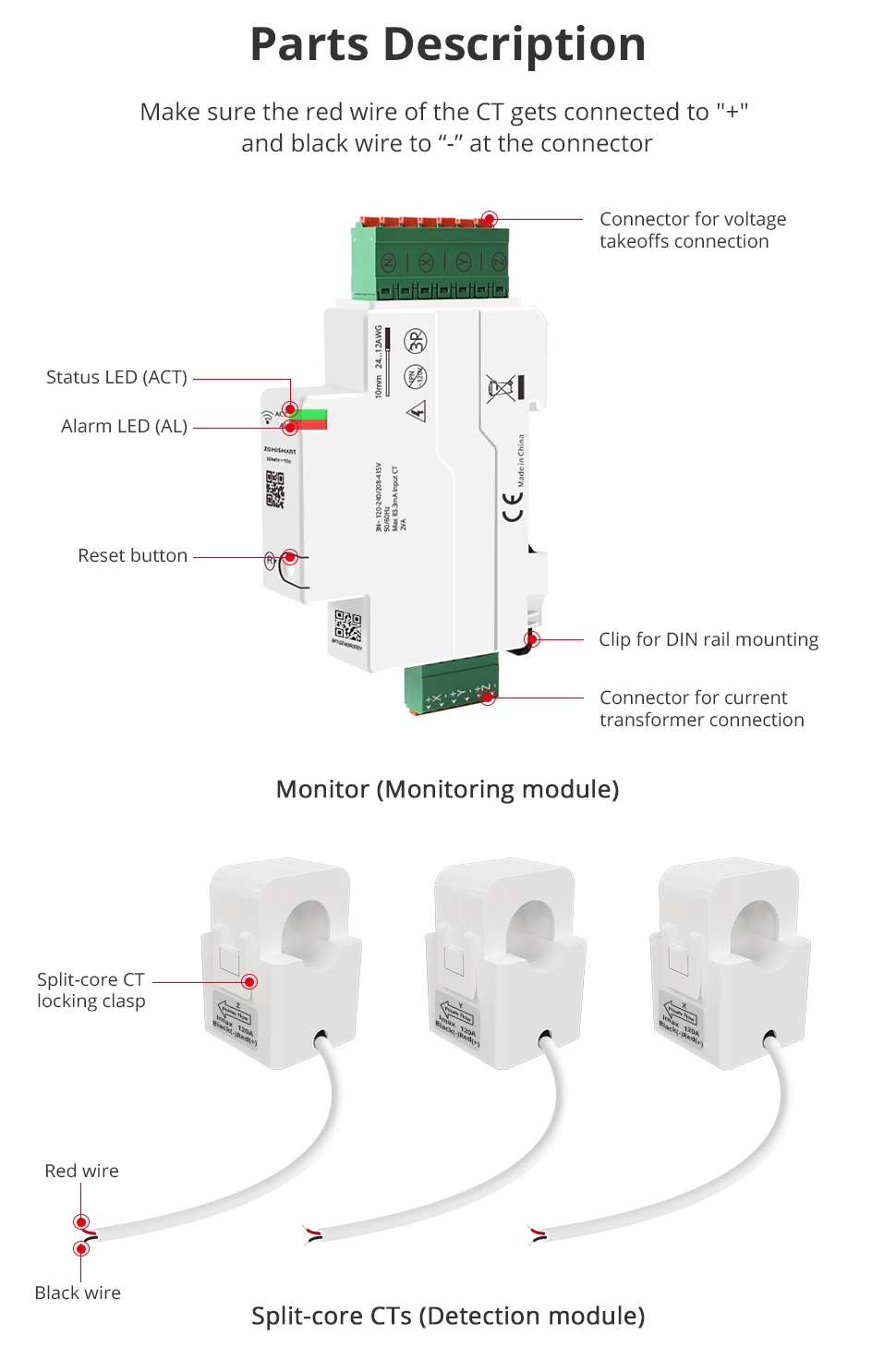 120A Zigbee Din-rail Energy Meter Bidirectional Monitoring Solar PV System 3 Pha