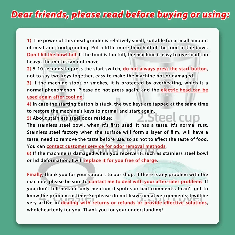 3L Portable Household Meat Mincer Grinder Vegetable Food Processor Chopper Kitchen Multifunction Stainless Steel Slicer Machine 2