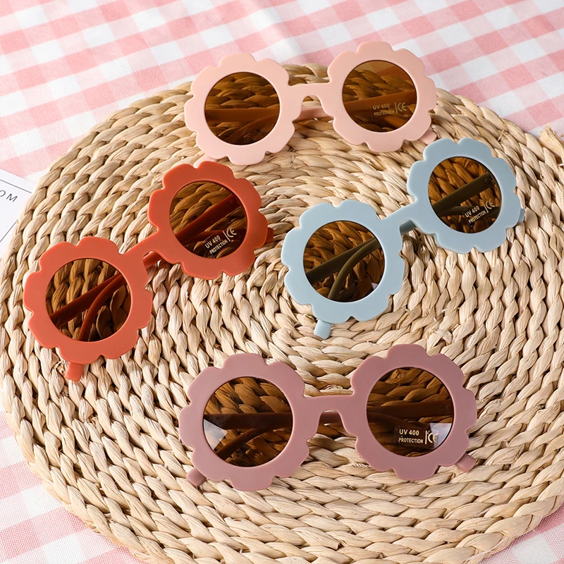 

Retro Sun Flower Round Cute Kids Sunglasses Boys Girls UV400 Sun Glasses Lovely Baby Children Outdoor Eye Protection Glasses