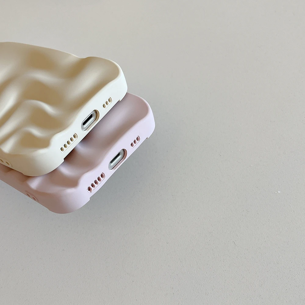 Matte 3D Wasserwellen Handyhülle für iPhone 18 17 16 15 14 13 12 11 Pro Max Hüllen Stoßfeste Weiche Silikon Rückseite – Detail 8