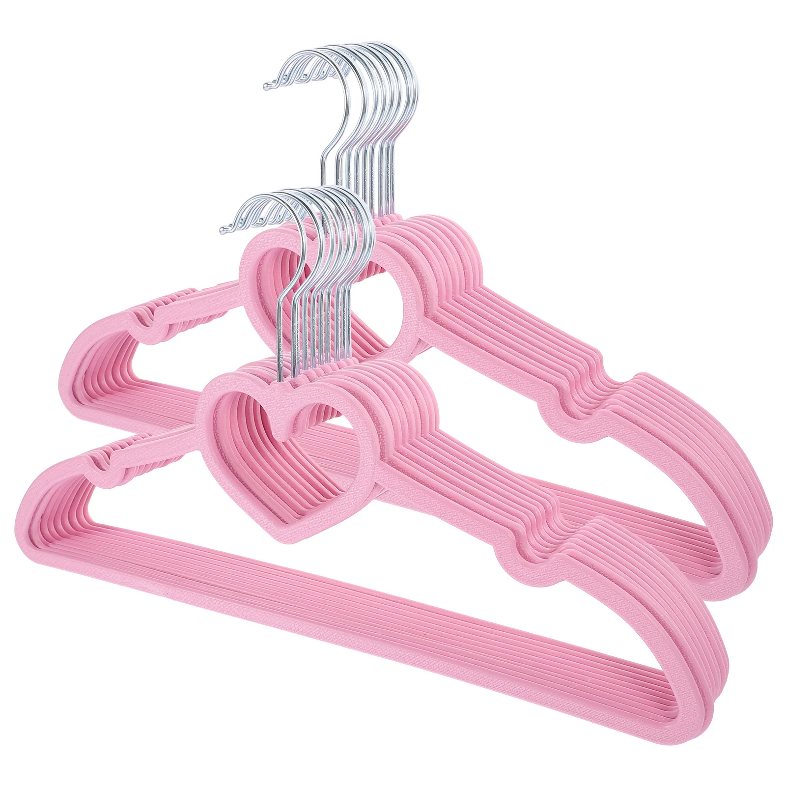 

10/15/20PCS Clothes Hanger Durable Hanger ABS Heart Pattern Coat Hanger for Adult Children Clothing Hanging Supplies (Pink)
