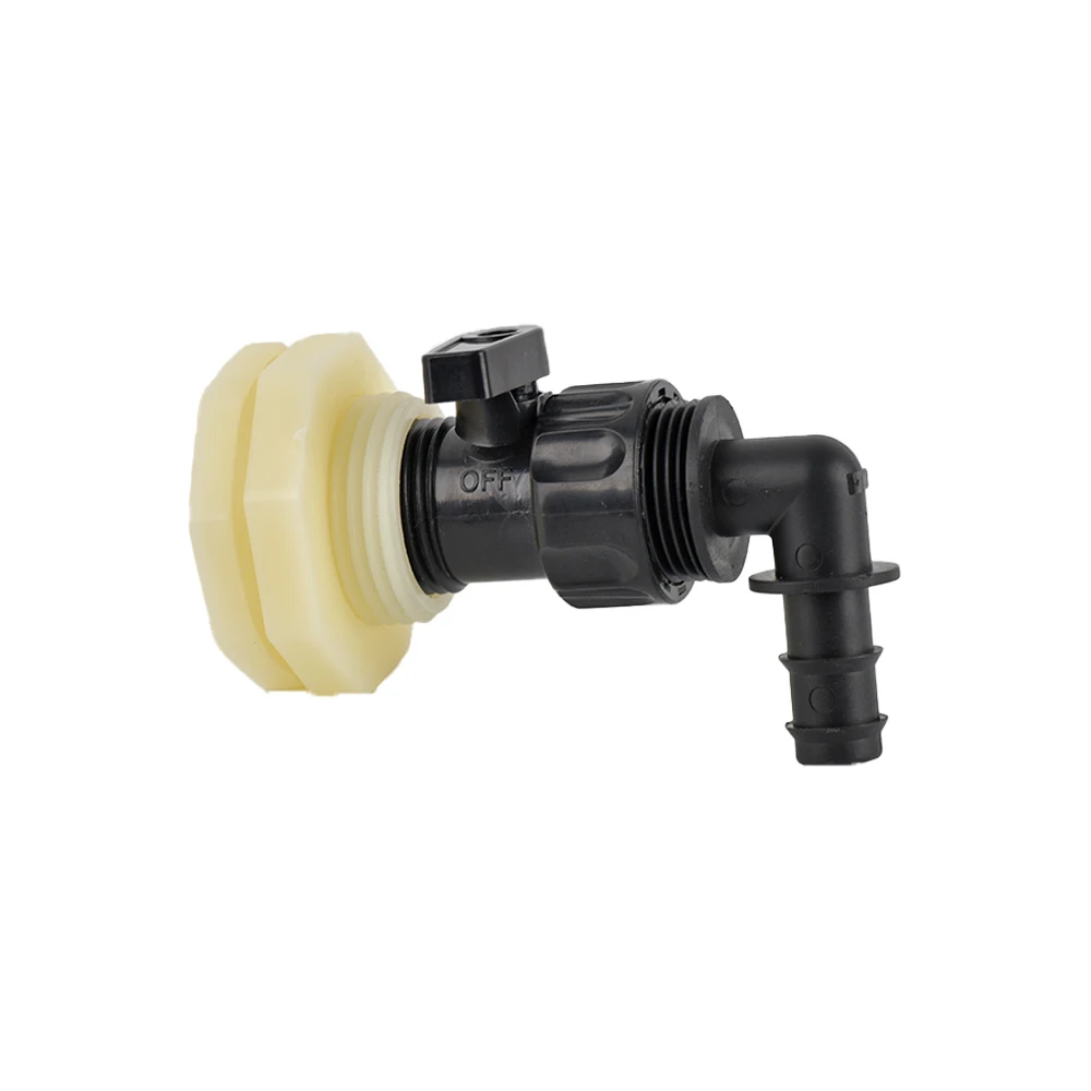 Rubinetto 3/4 di pollice PVC acqua piovana contenitore valvola con paratia vite collegamento raccordo adattatore per acquari piscine vasche serbatoi d' acqua (C