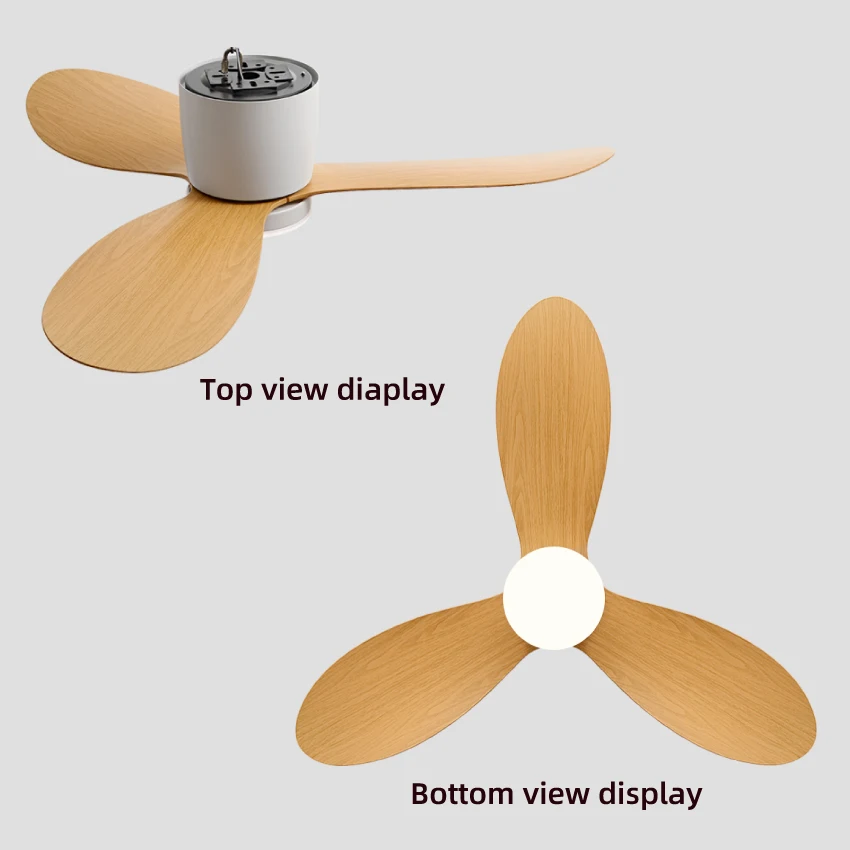 Modern Ceiling Fan w/Light 6-Speed DC Motor Remote 3-Color Dimmable 18W 36/42 Inch for Bedroom/Living Room