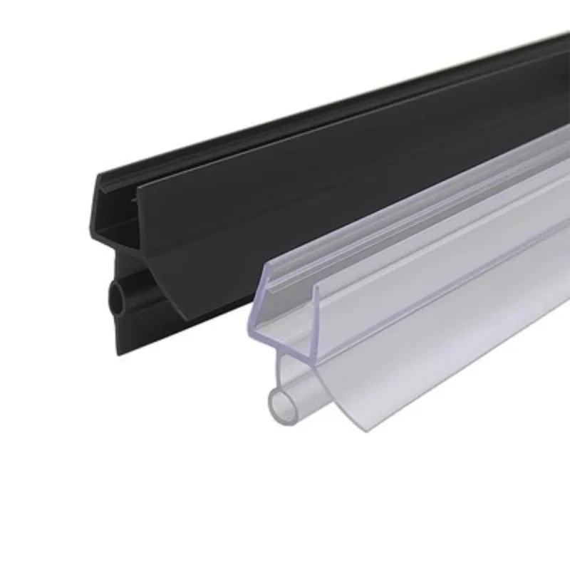 Shower Door Seal Shower Water Barrier Rubber Shower Seal 2pcs Transparent PVC Shower Screen Seal strip