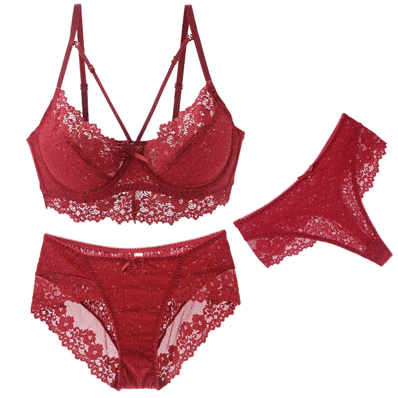 DaiNaFang 2023 New Sexy Embroidery Lace 34/75 36/80 38/85 40/90 42/95 Bras Set Women Underwear Ladies Female Lingerie