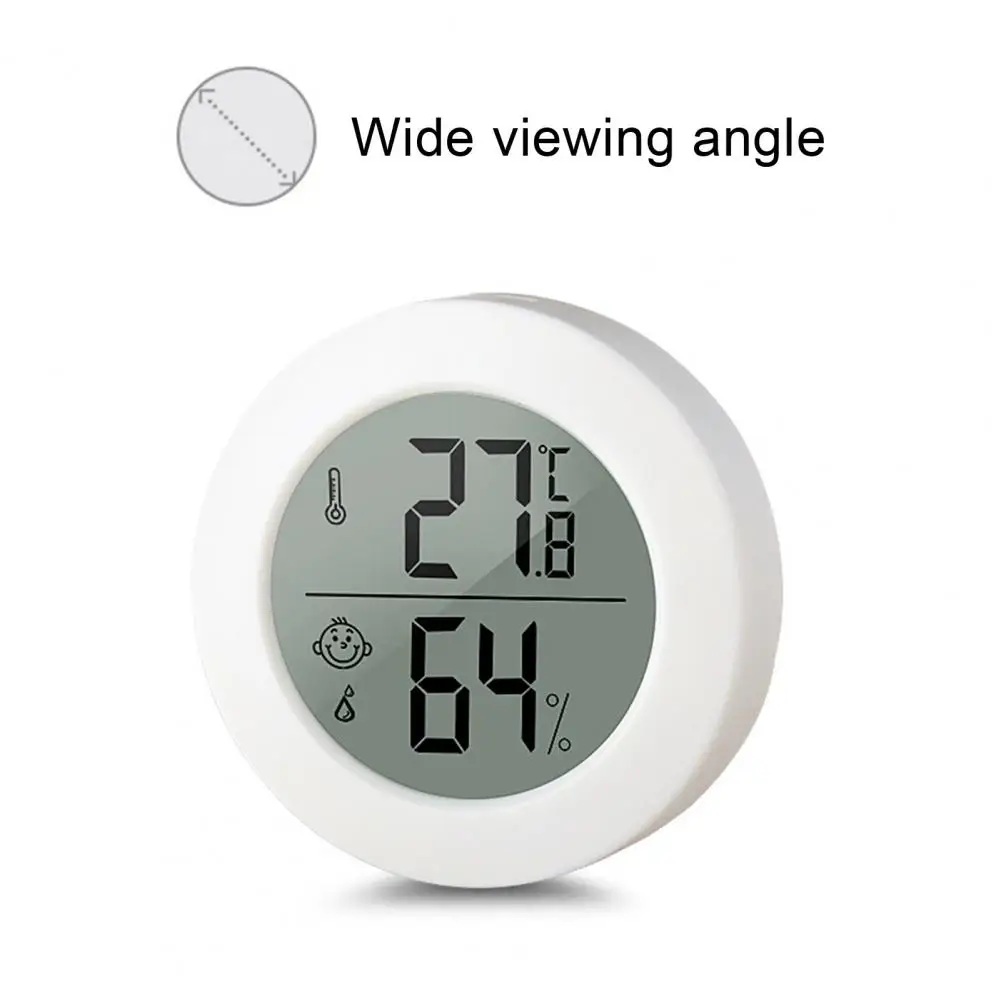 

Indoor Thermometer Digital Mini Thermometer Hygrometer Lcd Room Temperature Humidity Meter Indoor Tester White Round Display