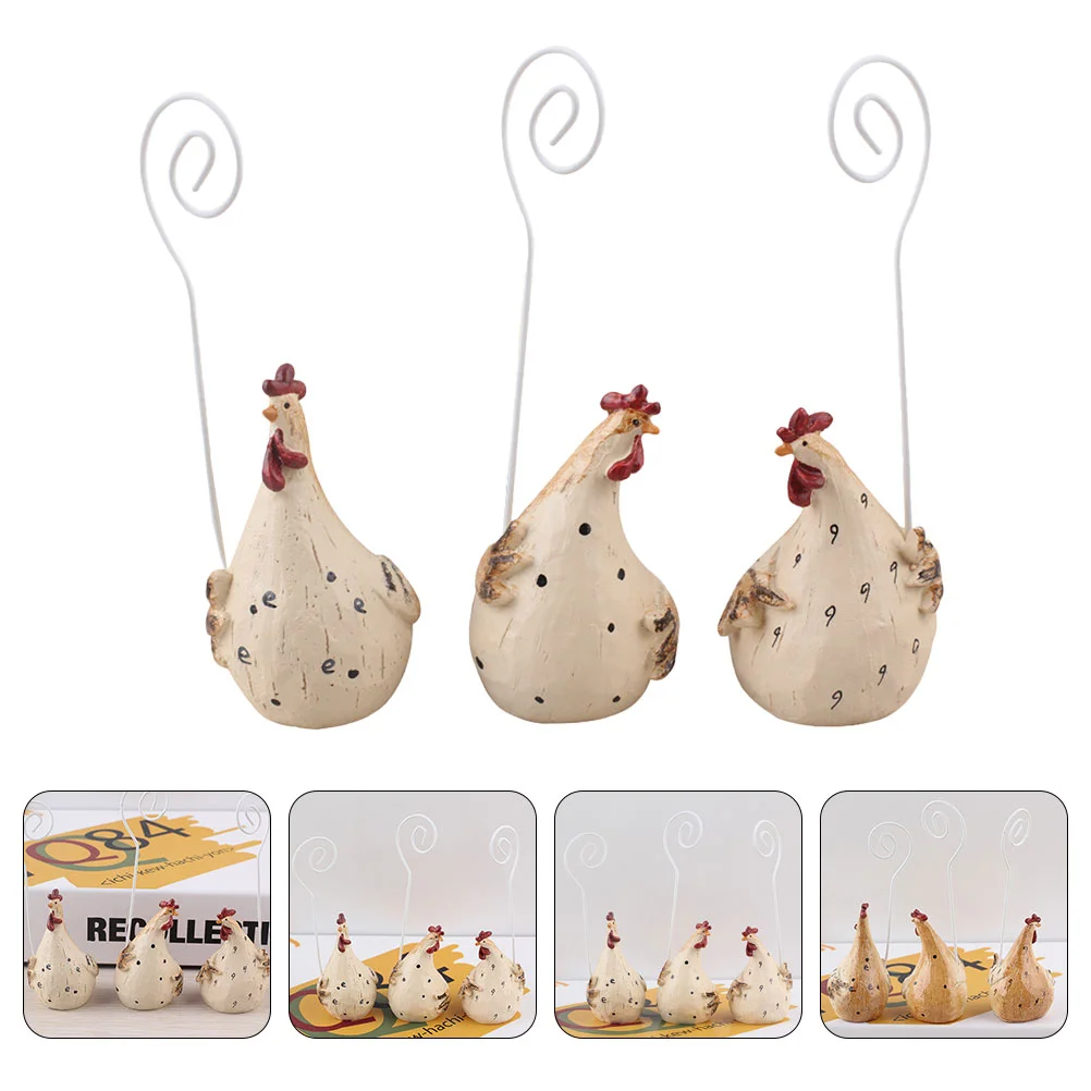 

Homoyoyo Easel Stand 3Pcs Place Holder Desktop Novelty Chicken Display Shelf Stand Table Number Holder Invitation Card