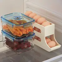 Boîte de rangement d'œufs au réfrigérateur, support à défilement automatique, boîte de rangement, panier à œufs, conteneurs alimentaires, organisateur de réfrigérateur 6