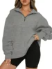 Women's Half-Zip Pullover Hoodie Oversized Relaxed Fit Top