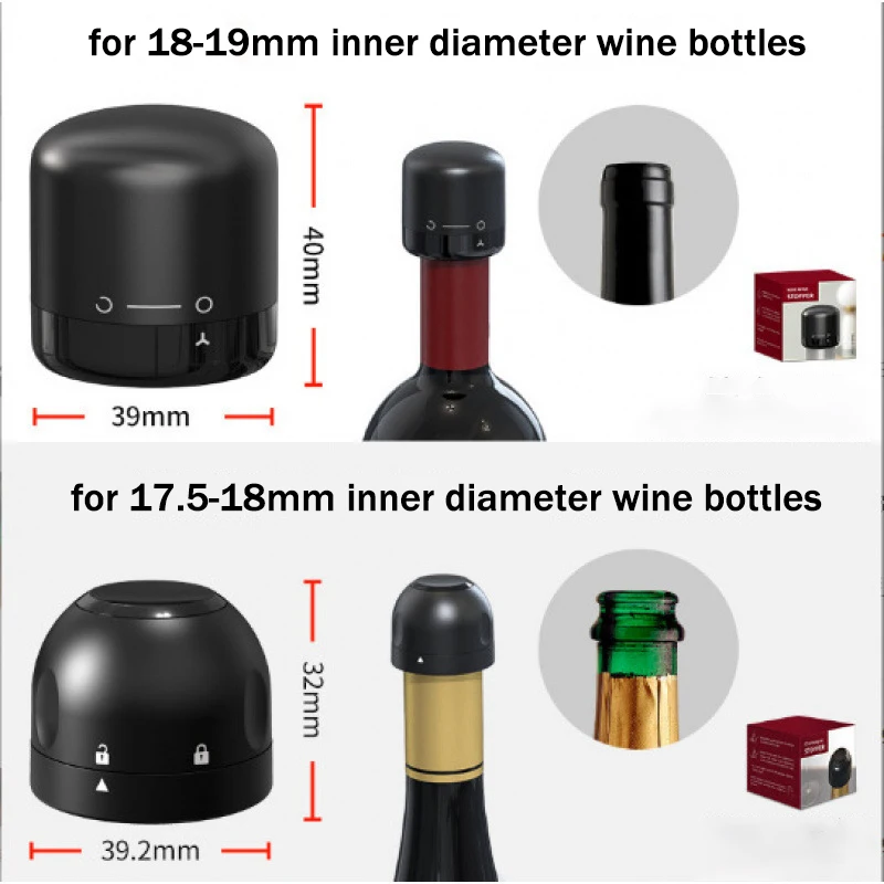 Wine Stopper Vacuum Red Wine Champagne Rotary Lock Sealed Bottle Stopper Household Sparkling Wine Champagne Bar Tool