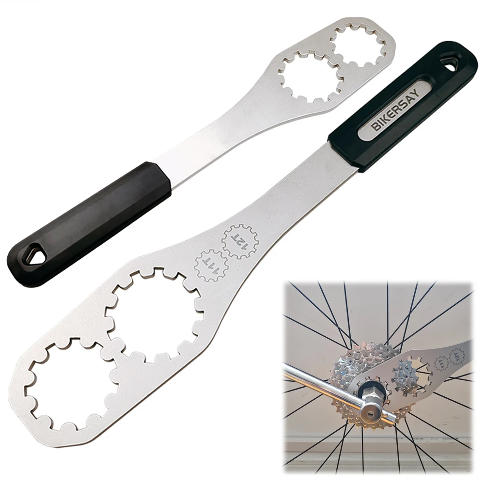 Bicycle Cassette Flywheel Removal Tool Stainless Steel Flywheel Fixed Wrench 11T/12T Bicycle Wrench Bike Accessories