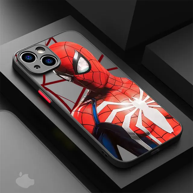 thumbnail image 1 of Fundas de teléfono para Apple iPhone, 11, 16, 8, 14, 12 Pro, 15, 7, 8Plus, 13 Mini, XS, X, XR, Marvel, Spider-Man, Cool Hero, 1 of 5