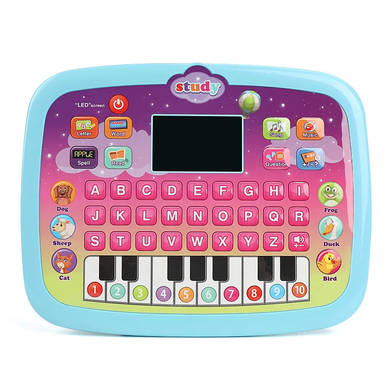 New Children Early Tablet LED Pad  Music Sounding Toy  Gifts  Point Reading Machine  Educational Toys Musical Analog  for kids 2