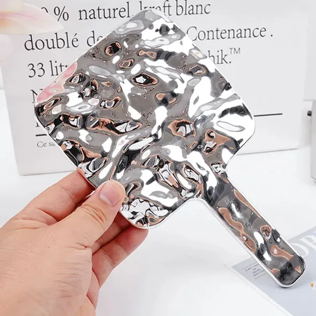 Miroirs de maquillage à poignée Vintage HD beauté Portable carré main petit miroir de maquillage miroirs de maquillage galvanisés 4