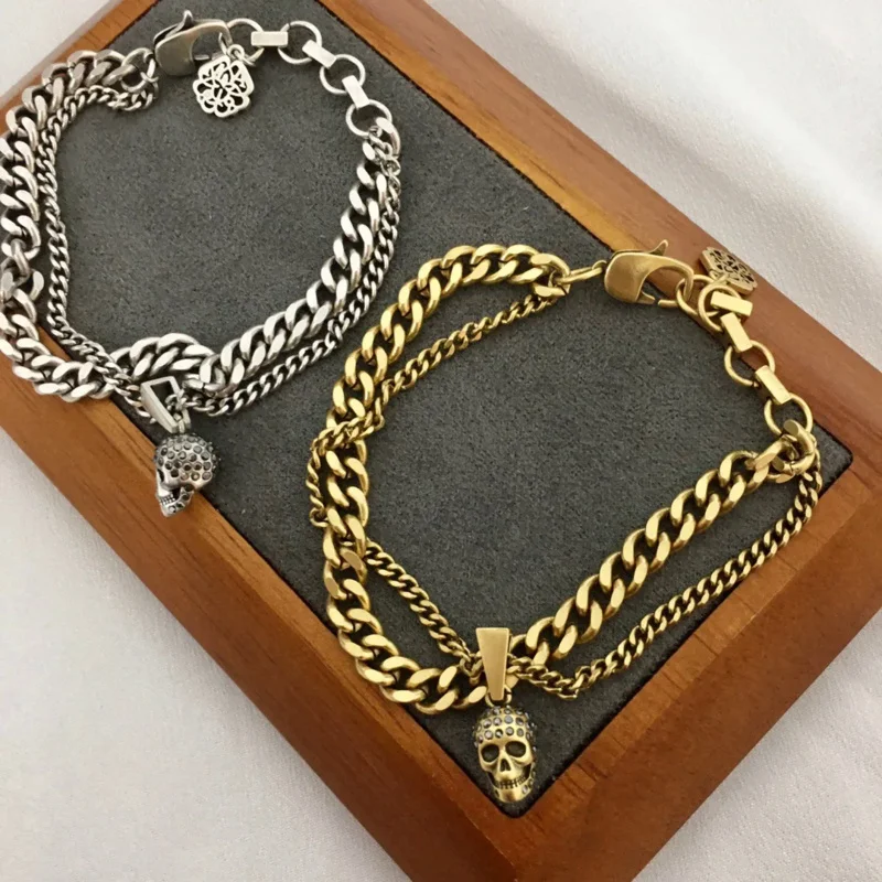 

Fashion light luxury personality double layer chain bracelet