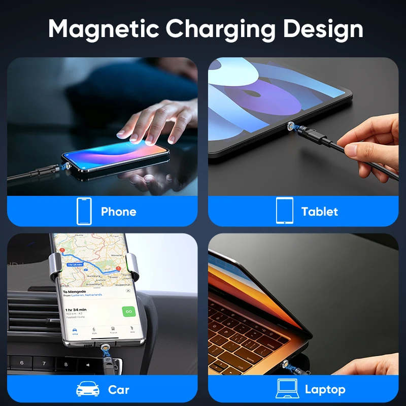 High-Power 240W USB-C Magnetic Fast Charging Adapter with 360° Rotation