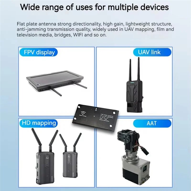 B04B-안테나 액세서리 SIYI HM30 HD 이미지 전송용 17Dbi 5.8Ghz 플레이트 메이플 무선 안테나