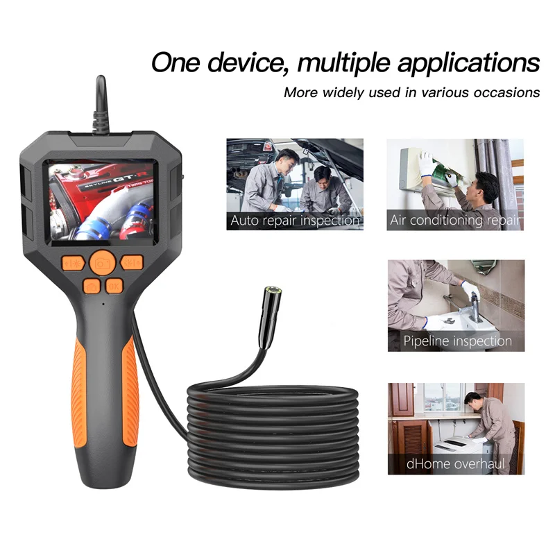 

1080P Industrial Endoscope Camera 2.4"/ 2.8 " IPS Inspection Camera 100 Meter Cable Pipe Sewer Borescope With 6 LED For Car