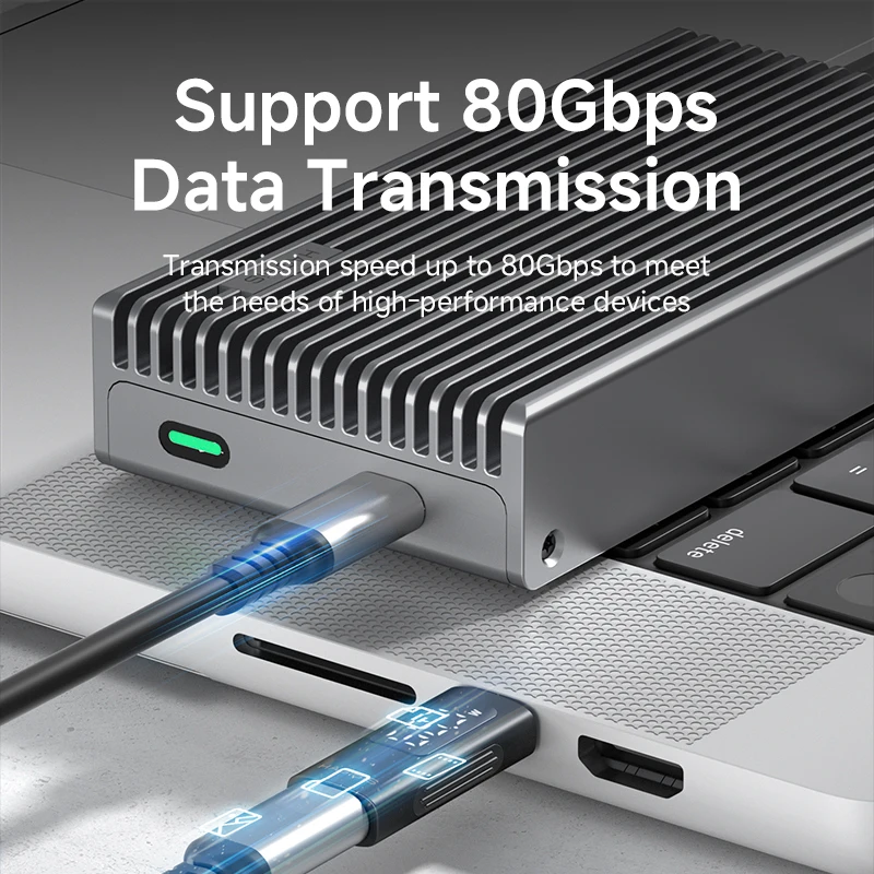 Hagibis 240W USB C Adapter with LED Display USB4 PD Fast Charging Type C Connector 80Gbps 8K Video Power Current Voltage Display