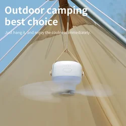 7200mAh Camping Fan Battery Operated Remote Control 4 Gears Portable LED Light Tent Hanging Ceiling Fan for Home Outdoor Bed