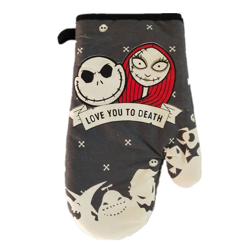 1Pc 16x27cm Cotton Halloween Series Printed Oven Mitts Baking Glove Microwave Insulation Kitchen Tool Party Gift