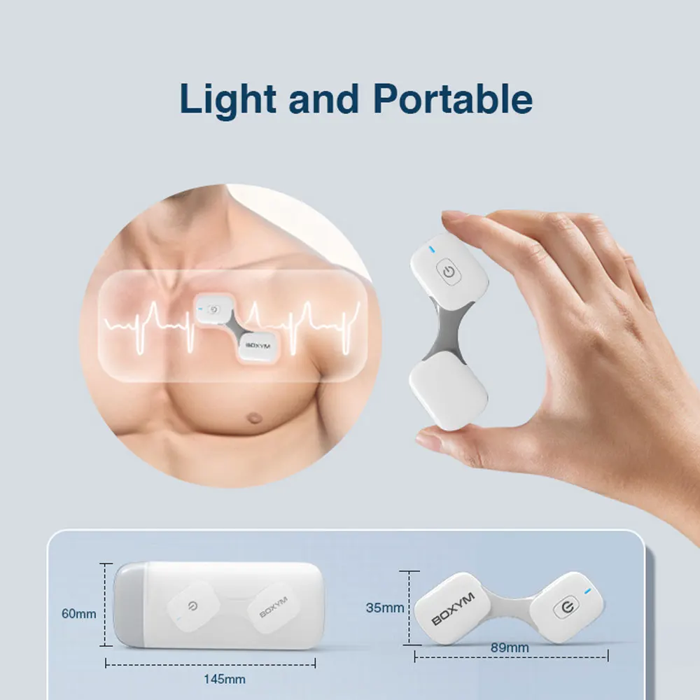 Wearable ECG Monitor, Dynamic ECG,Sports Heart Rate ECG EKG Monitor,Cardiac Monitoring Bluetooth Data Analysis ,Rechargeable