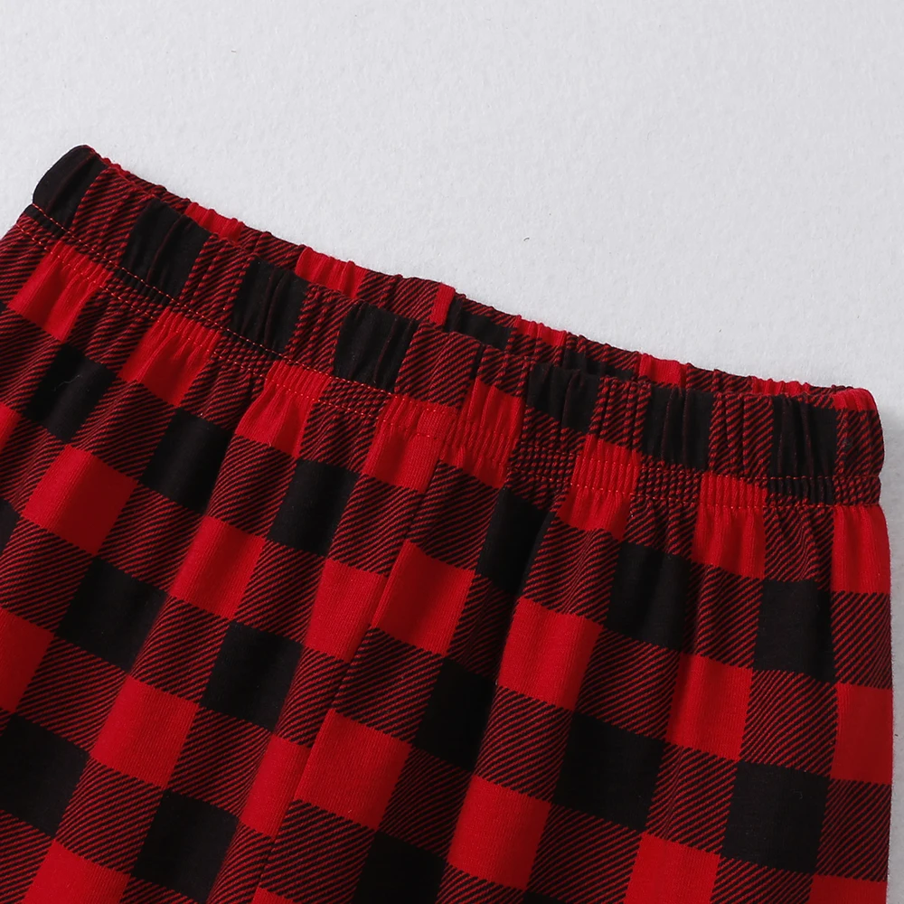 Weihnachts pyjamas setzt Kinder Samt warme Kleidung Familien feier Langarm Junge Mädchen Kleid Weihnachten Set Kind Nachtwäsche Hosen Kostüm – Detail 11