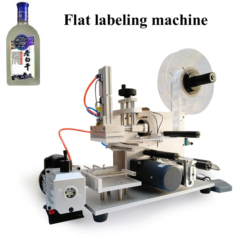 

PBOBP Semi-automatic Flat Labeling Machine With Label Printer For Square Bottle/Flat Product Labeling Coding Date At Once