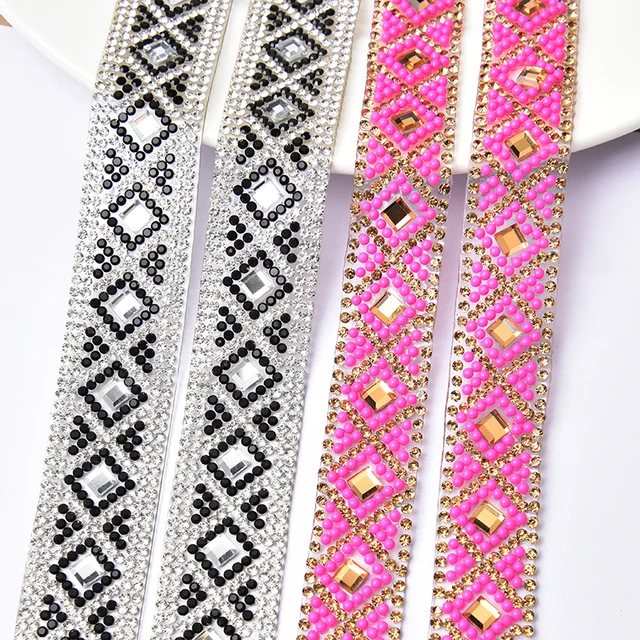 Uxcell Self-Adhesive Rhinestone Ribbon - 2 Yards Gold Bling Crystal Strips For DIY Crafts, Wedding & Party Decor