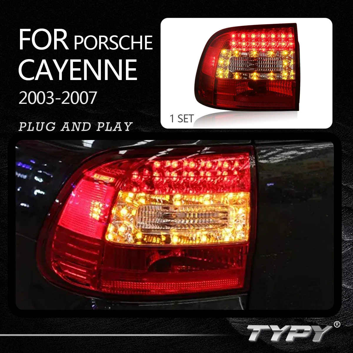 

Car Tail Lamp Rear Lamp Modified LED Tail Light Turn Signal Lamp Brake Light For Porsche Cayenne 2003-2007