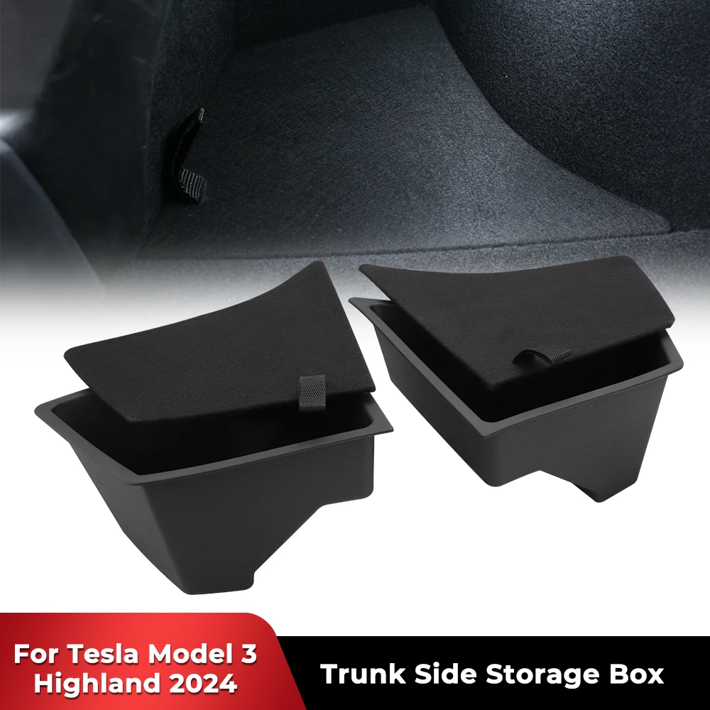 Для Tesla Model 3 Highland ТПЭ задний багажник левая БОКОВАЯ коробка для хранения крышка багажник Органайзер разделительные аксессуары для украшения