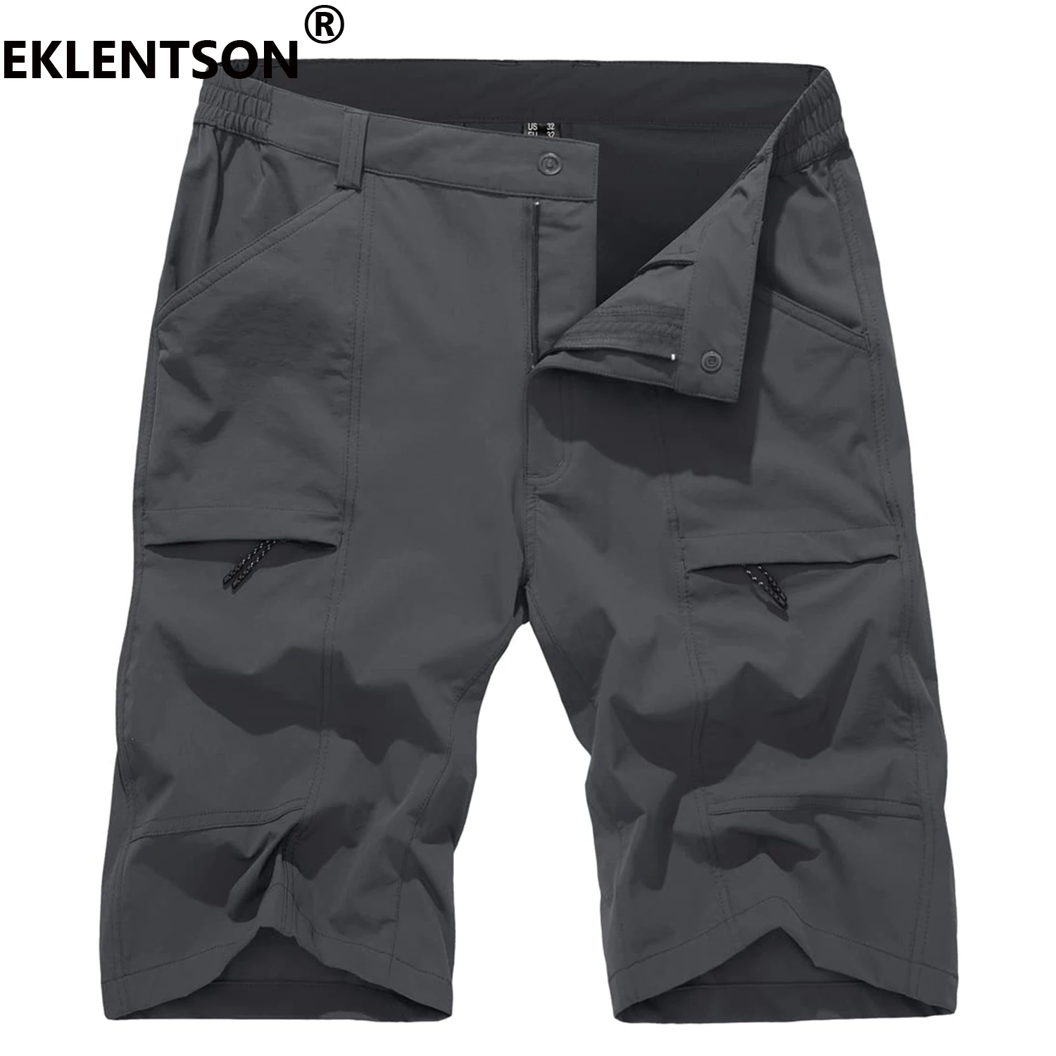 EKLENTSON Hiking Cargo Shorts Outdoor Summer Lightweight Quick Dry Water Resistant Athletic Shorts with Multi Pocket for Fishing